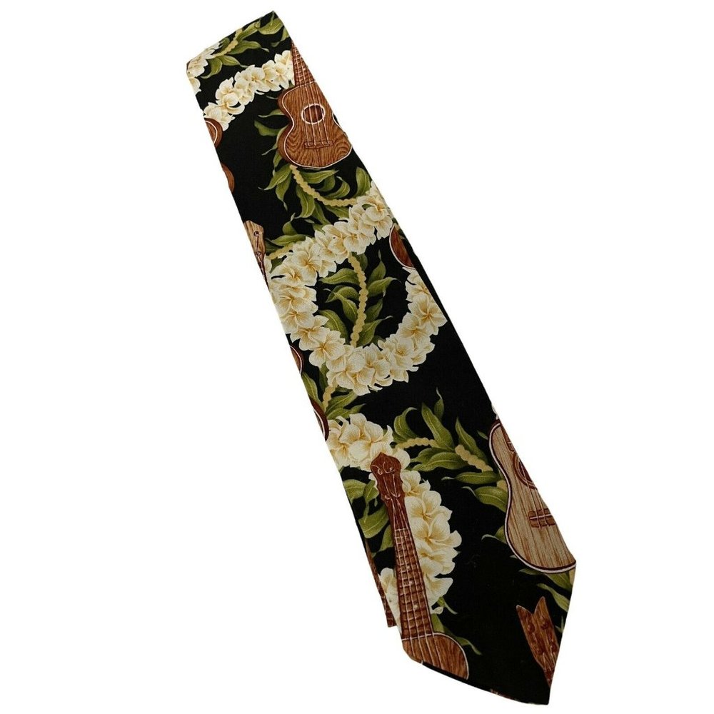 Rainbow Gifts Mens Guitar‎ Cotton Tie Black White Brown Wide 57"
